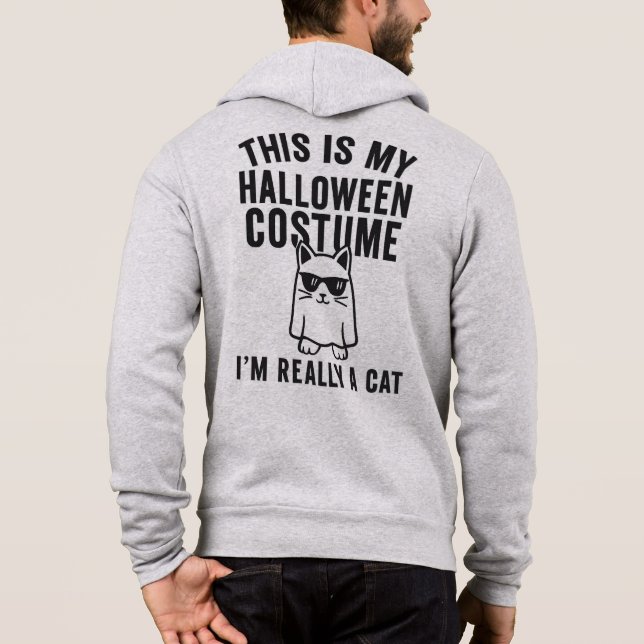 Sudadera Mi disfraz de Halloween: Realmente un gato (Reverso)