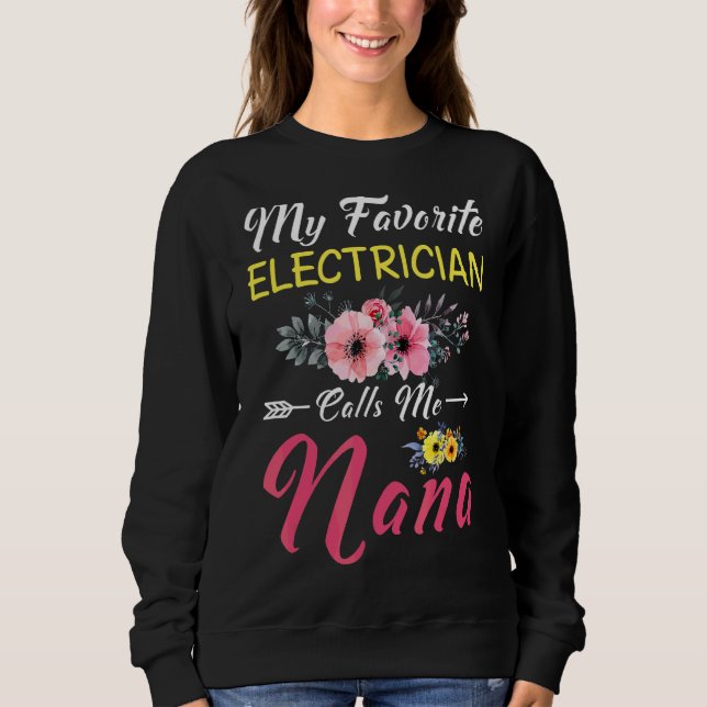 Sudadera Mi Electrista Favorito Me Llama Nana Flores Moth (Anverso)