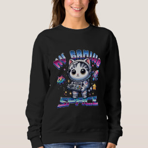 SUDADERA MI ESPACIO DE JUEGOS - GATO ESPACIAL KAWAII