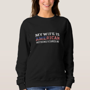 Sudadera Mi esposa es estadounidense, nada me asusta, espos
