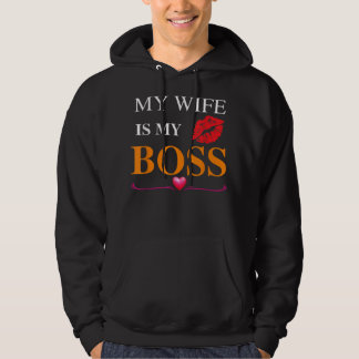 Sudadera Mi esposa es mi jefe es un aniversario boda o bir