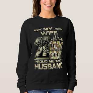 Sudadera Mi esposa lleva botes de combate Orgulloso Esposo 