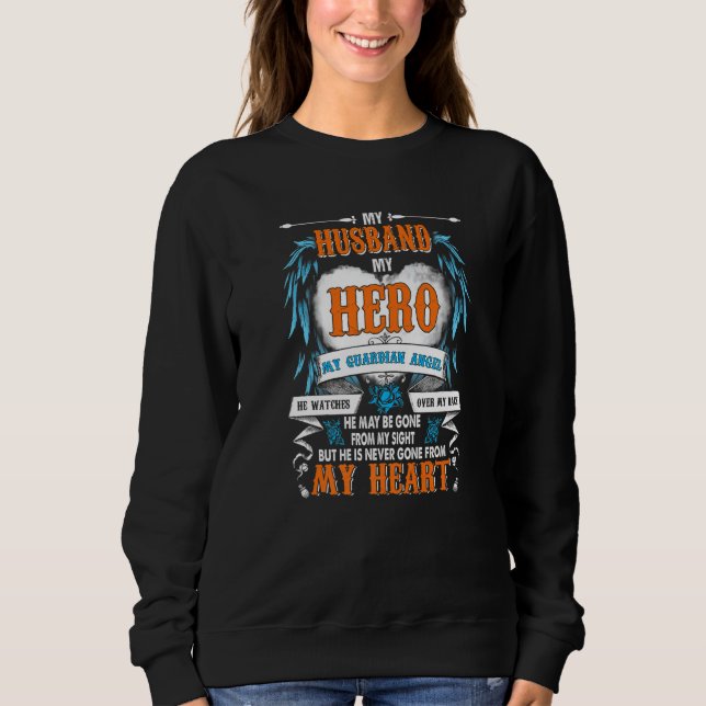 Sudadera Mi esposo mi héroe mi ángel de la guarda él vela (Anverso)