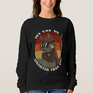 Sudadera Mi gato es más inteligente que tú, meme divertido