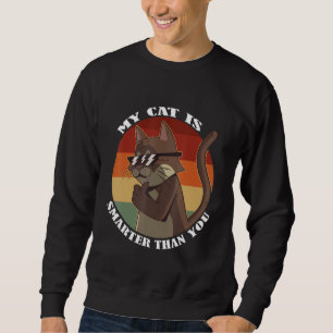 Sudadera Mi gato es más inteligente que tú, meme divertido