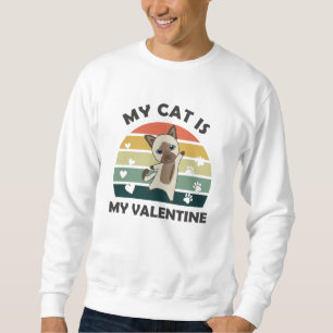 Sudadera Mi Gato Es Mi Gato De San Valentín Vintage Siamés