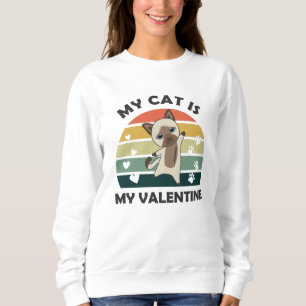Sudadera Mi Gato Es Mi Gato De San Valentín Vintage Siamés