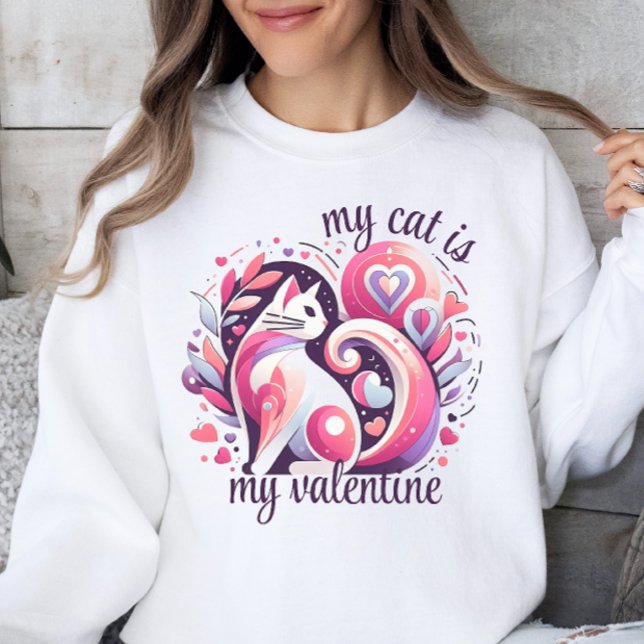 Sudadera Mi gato es mi San Valentín (Subido por el creador)