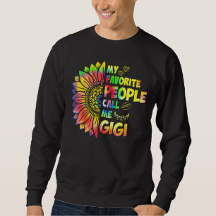 Sudadera Mi Gente Favorita Me Llama Abuela Gigi Girasol