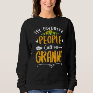 Sudadera Mi Gente Favorita Me Llama Abuela Madre Girasol