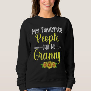 Sudadera Mi Gente Favorita Me Llama Abuela Madre Girasol
