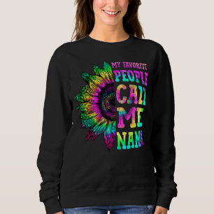 Sudadera Mi Gente Favorita Me Llama Nana Sunflower Tie Dye