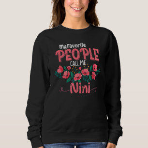 Sudadera Mi Gente Favorita Me Llama Nini Grandma Floral Mot