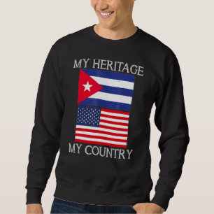 Sudadera Mi herencia mi país, cubano-norteamericano Herita