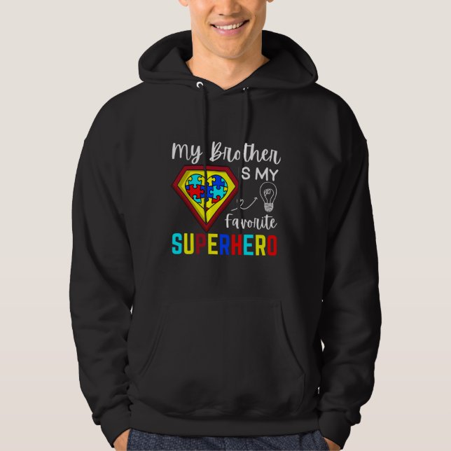 Sudadera Mi Hermano Es Mi Superhéroe Favorito Autismo Aware (Anverso)