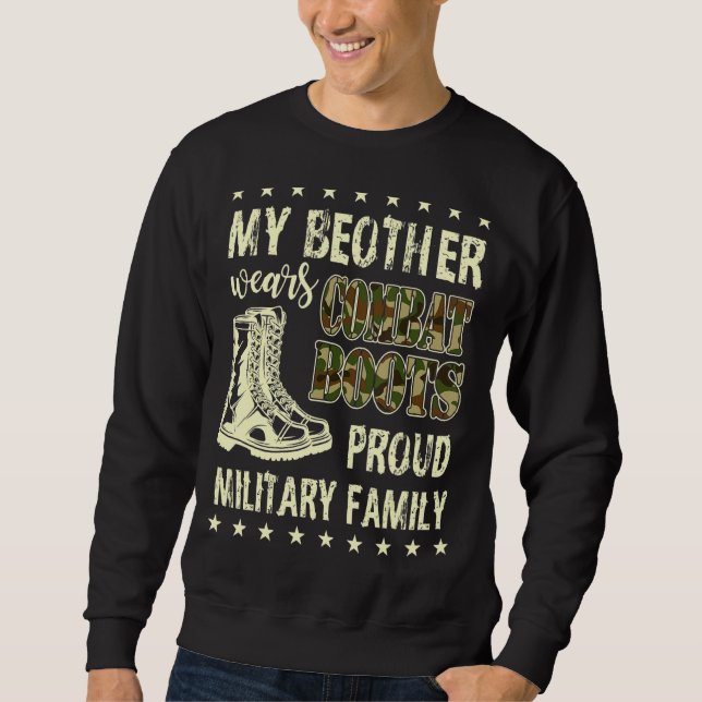 Sudadera Mi hermano lleva botes de combate Guay Orgulloso e (Anverso)