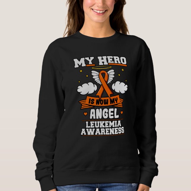Sudadera Mi héroe ahora es mi ángel Leucemia Cinta Verde Nu (Anverso)