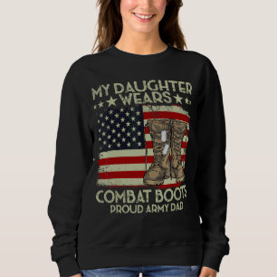 Sudadera Mi hija lleva botes de combate Día de los Veterano
