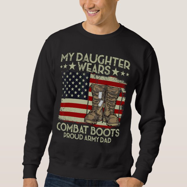 Sudadera Mi hija lleva botes de combate Día de los Veterano (Anverso)