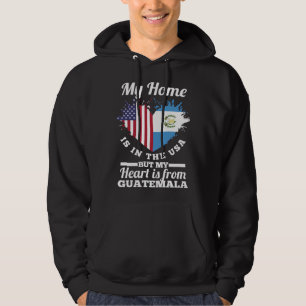 Sudadera Mi hogar está en EE. UU. pero mi corazón es de Gua