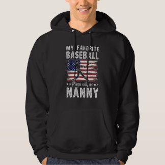 Sudadera Mi jugador de béisbol favorito me llama Nanny Amér