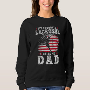 Sudadera Mi jugador de lacrosse favorito me llama papá Día