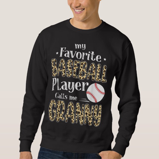 Sudadera Mi jugador favorito de béisbol me llama abuela Leo (Anverso)