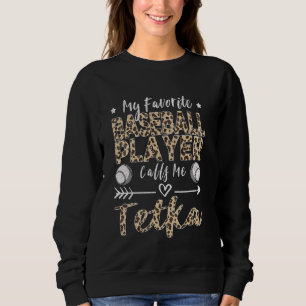 Sudadera Mi jugador favorito de béisbol me llama Tetka ruso