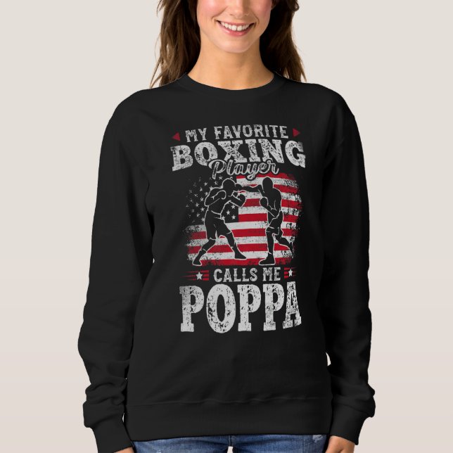 Sudadera Mi jugador favorito de boxeo me llama Poppa Father (Anverso)