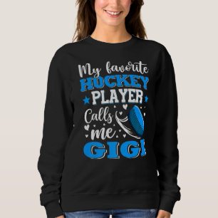 Sudadera Mi jugador favorito de hockey me llama D de madre 