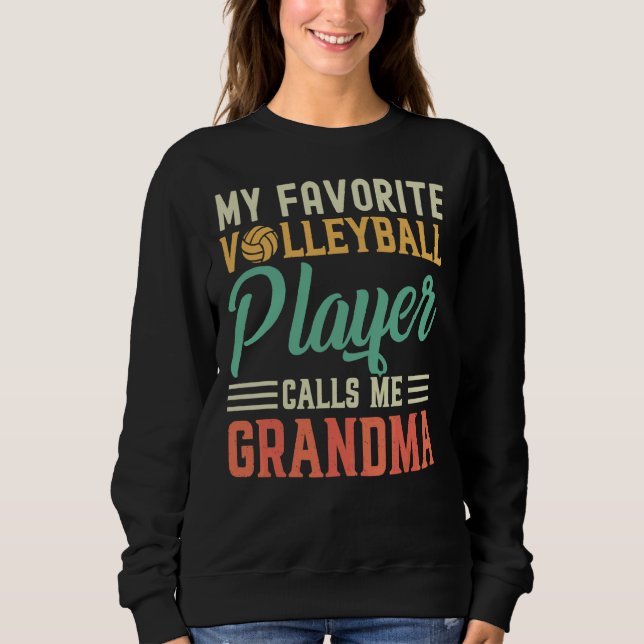 Sudadera Mi jugador favorito de voleibol me llama abuela Vi (Anverso)