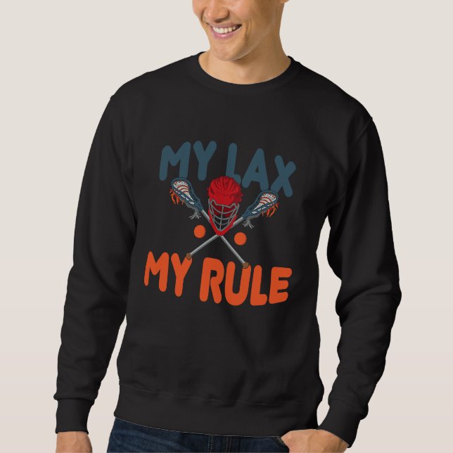 Sudadera Mi Lax Mi Regla Lacrosse Jugadores de Lacrosse Vin (Anverso)