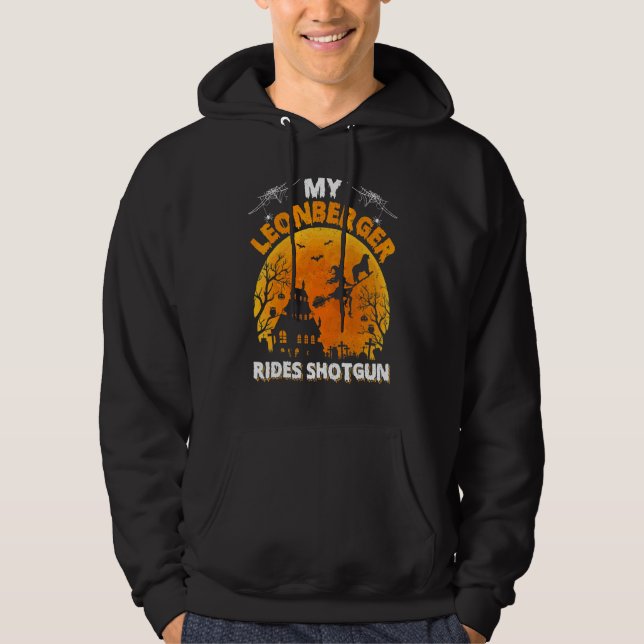Sudadera Mi Leonberger monta escopeta Perro Leonberger Hall (Anverso)