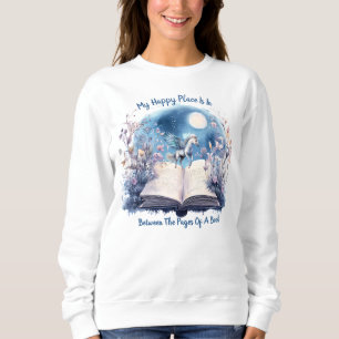 Sudadera Mi lugar feliz está entre las páginas de un libro