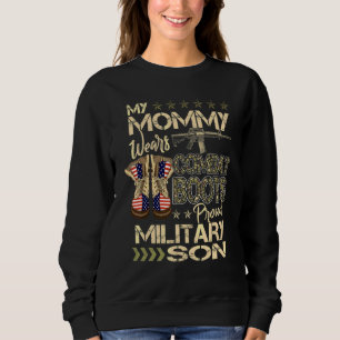 Sudadera Mi Mamá Usa Botas de Combate Orgulloso Hijo Milita