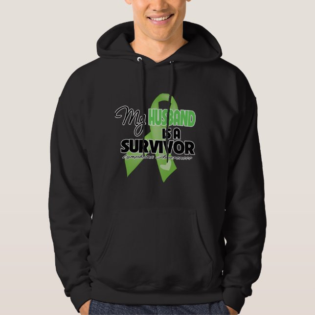 Sudadera Mi marido es un superviviente - linfoma (Anverso)