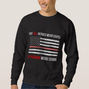 Sudadera Mi marido usa escudos para enfermar de cuidado de
