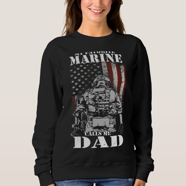 Sudadera Mi marine favorito me llama Día del Padre Mari (Anverso)