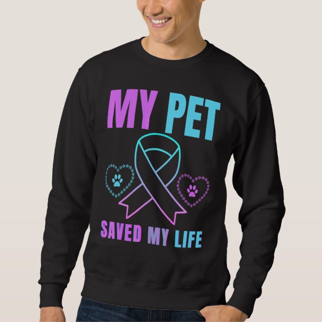 Sudadera Mi Mascota salvó mi vida de la emoción de la preve (Anverso)