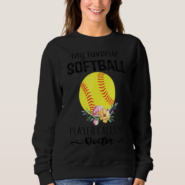 Sudadera Mi Médica de Softball me llama madre de nana (Anverso)
