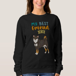 Sudadera Mi Mejor Amigo Es Un Perro Chiba Inu Negro Y Tan T