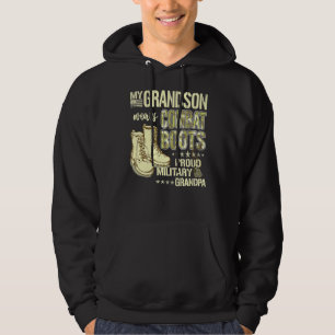 Sudadera Mi nieto usa botes de combate Orgulloso Gran Milit