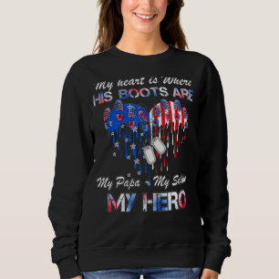 Sudadera Mi papá mi soldado mi veterano ejército héroe