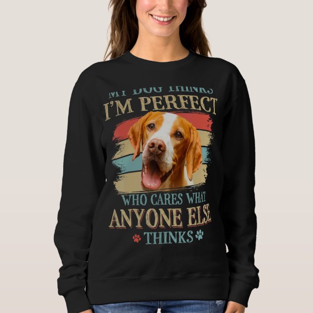 Sudadera Mi perro cree que soy un perfecto retro de perros  (Anverso)