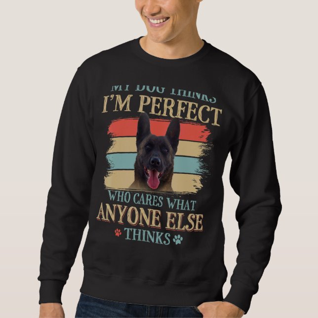 Sudadera Mi perro cree que soy un perfecto retro holandés d (Anverso)