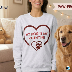 Sudadera Mi perro es mi San Valentín Corazón de huella de p