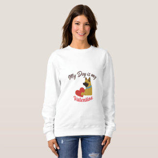 Sudadera Mi perro es mi San Valentín – Ilustración de amor 