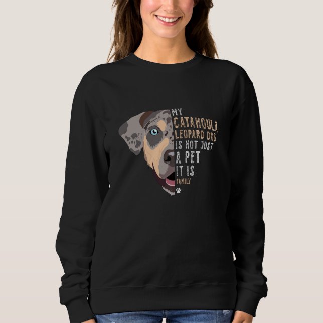 Sudadera Mi perro leopardo de Catahoula es familia (Anverso)
