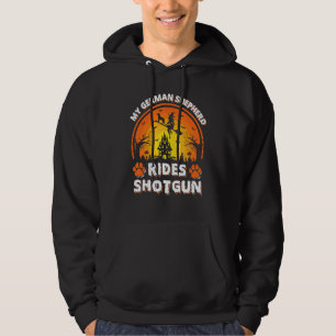 Sudadera Mi perro pastor alemán monta bruja escopeta Hallow