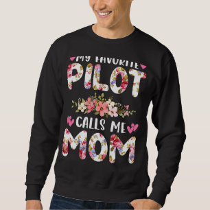 Sudadera Mi piloto favorito me llama mamá Moth piloto de av